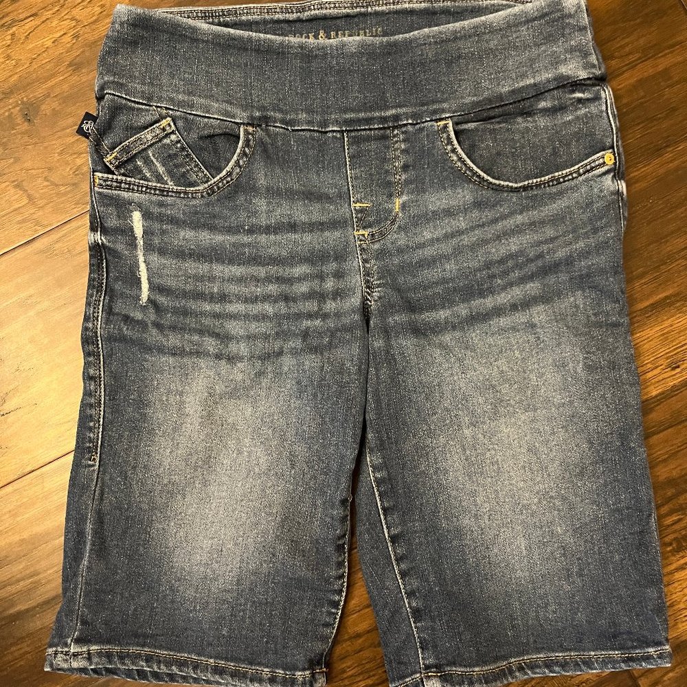 Rock & Republic Denim RX Fever Pull On Shorts Size 8M